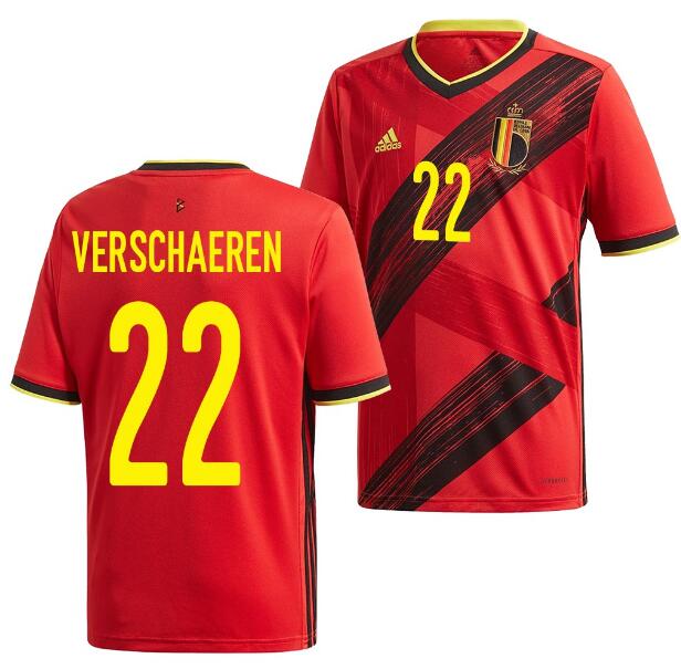 2020 EURO Belgium Home Kit Soccer Jersey Yari Verschaeren #22